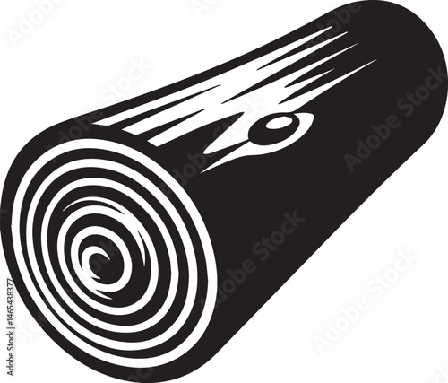 Wooden Log Silhouette Vector | Rustic Black Vector Art Illustration for Forest Themes