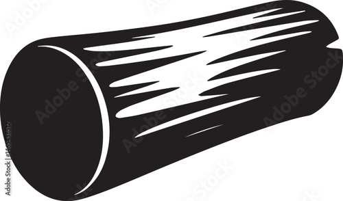 Wooden Log Silhouette Vector | Rustic Black Vector Art Illustration for Forest Themes