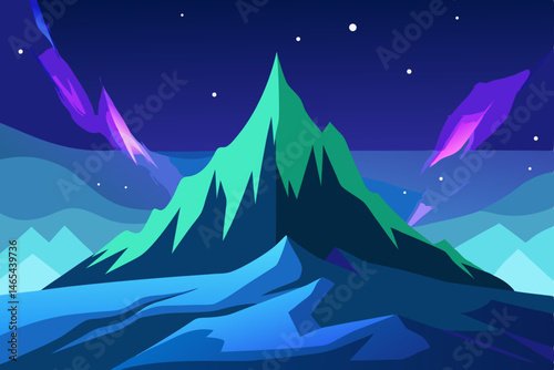 frozen mountaintop under a deep indigo sky  glowin.svg