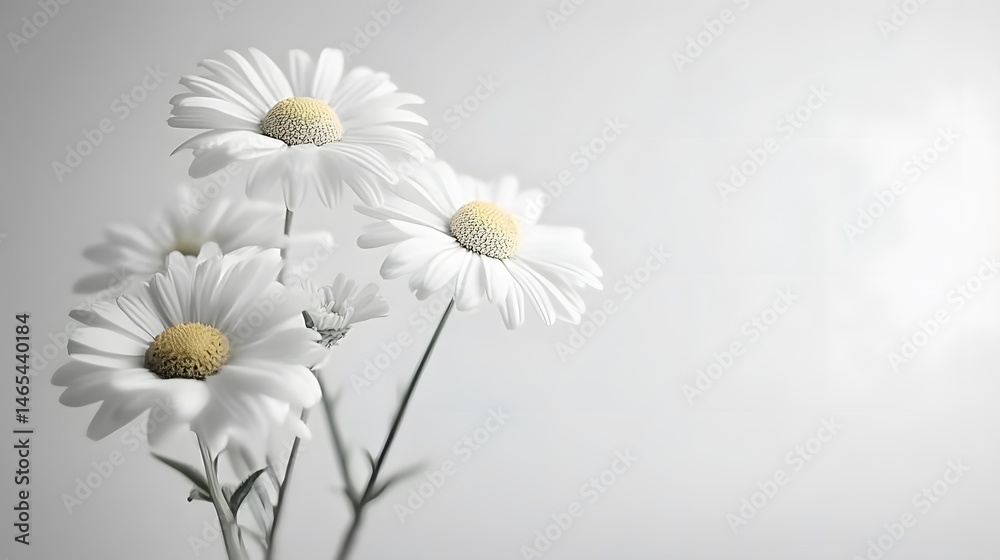 Obraz premium Elegant White Daisies Bouquet Closeup Photography