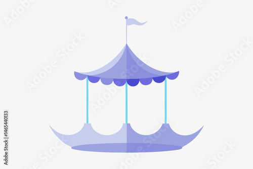 ghostly carousel suspended in the sky  turning 