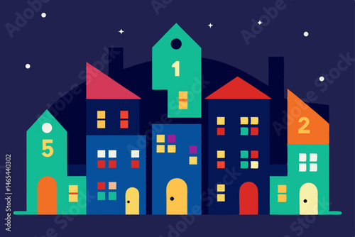 giant advent calendar village where each building