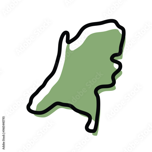 Netherland green map icon. Netherland outline map. Simple icon design. Vector illustration