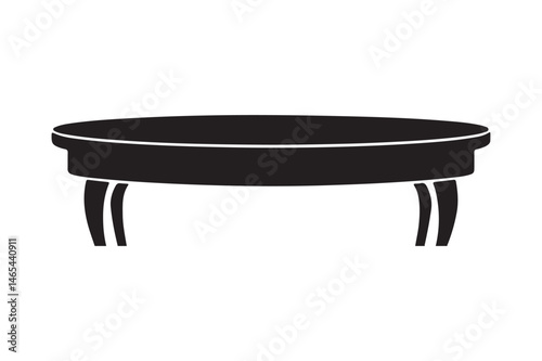 Round Table Silhouette Vector Classic Furniture Icon for Design and Decoration