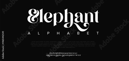 Elephant awesome alphabet letters font and number. unique serif font. Classic Lettering Minimal Fashion Designs. Typography fonts regular uppercase and lowercase. vector illustration