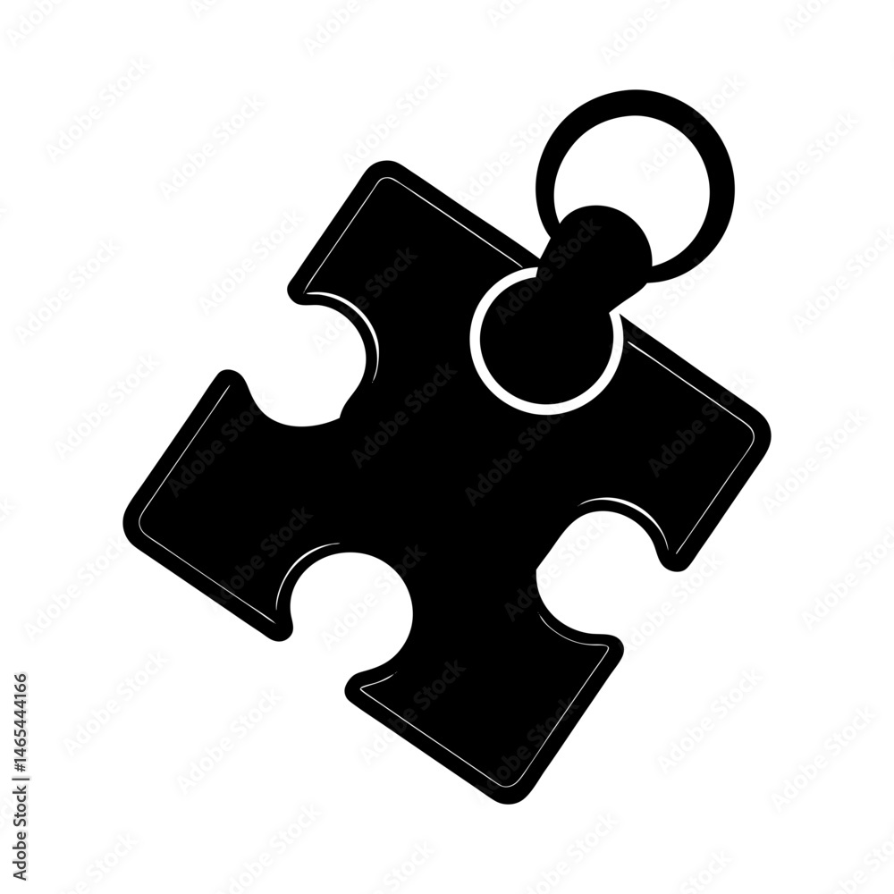 Fototapeta premium Puzzle Piece Keychain silhouette vector