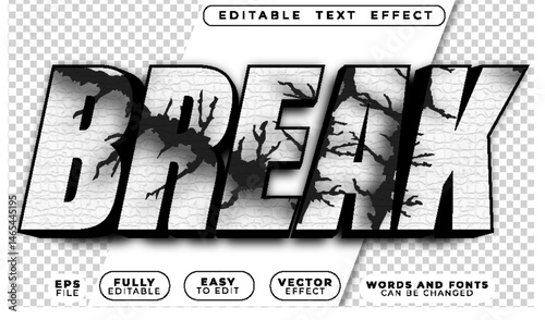 Break Crack Urban Fracture Quake Fully Editable Vector Text File