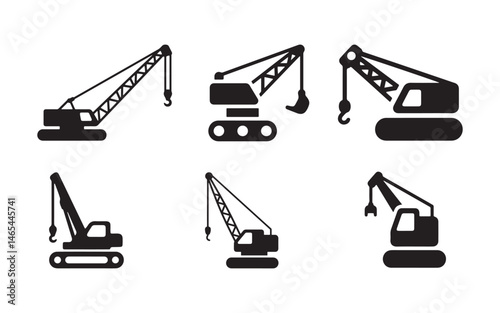 vector set of construction machines
