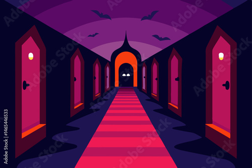 interdimensional halloween corridor with doorways  