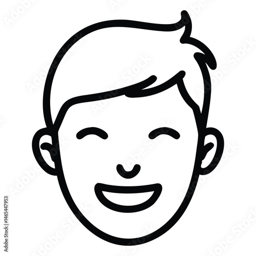 face icon shows a smiling young person with simple line art