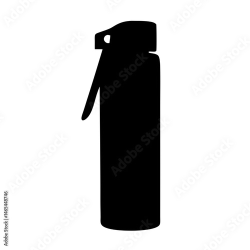 Black silhouette of a spray bottle pump dispenser container