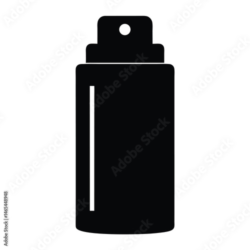 Simple Black and White Illustration of a Spray Bottle for Perfume or Other Liquids