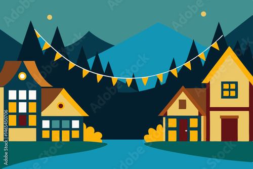 quiet river village with half timbered houses wrap 