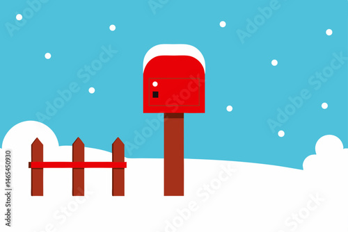 red mailbox marked  letters to santa  standing in
