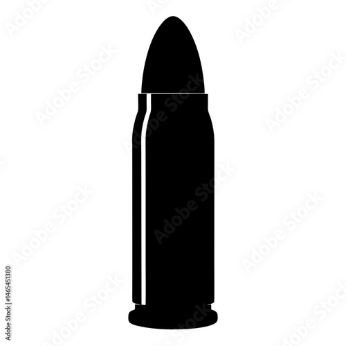 A Black and White Silhouette of a Single Bullet Cartridge
