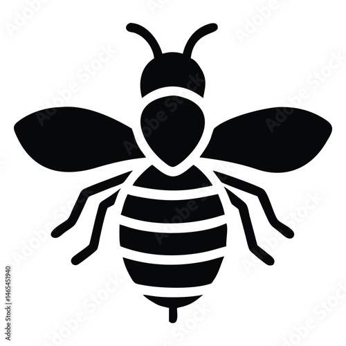 Iconic honeybee showcases bold wings, body stripes and antennae to highlight apiary beauty