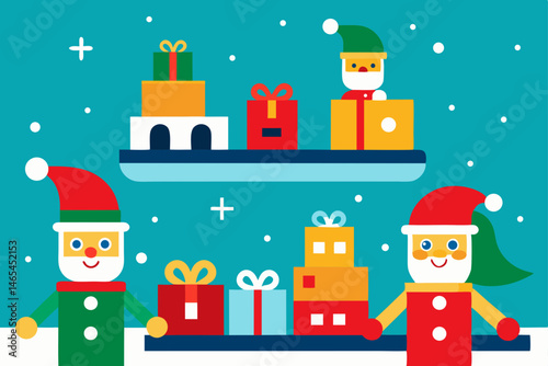 santa s workshop bustling with elves  toys 