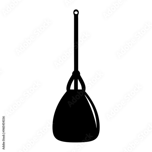 Simple Black and White Illustration of a Witch's Broom