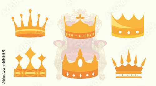 Royal varieties of crowns with a back throne