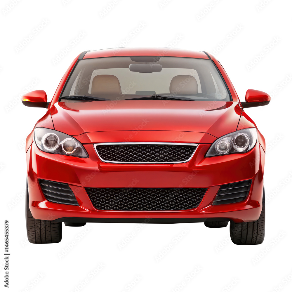 red car isolated on transparent white background, clipping path