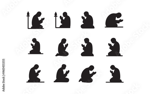 flat islamic prayer icon