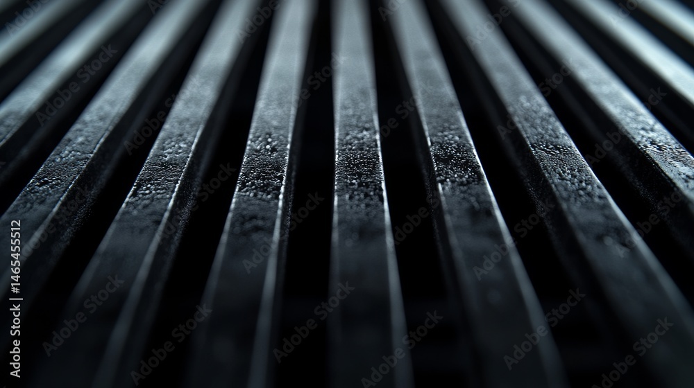 The design of a sleek metallic grill is showcased in a close-up view, revealing a fiery flame below The design of a sleek metallic grill is showcased in a close-up view, revealing a fiery flame below