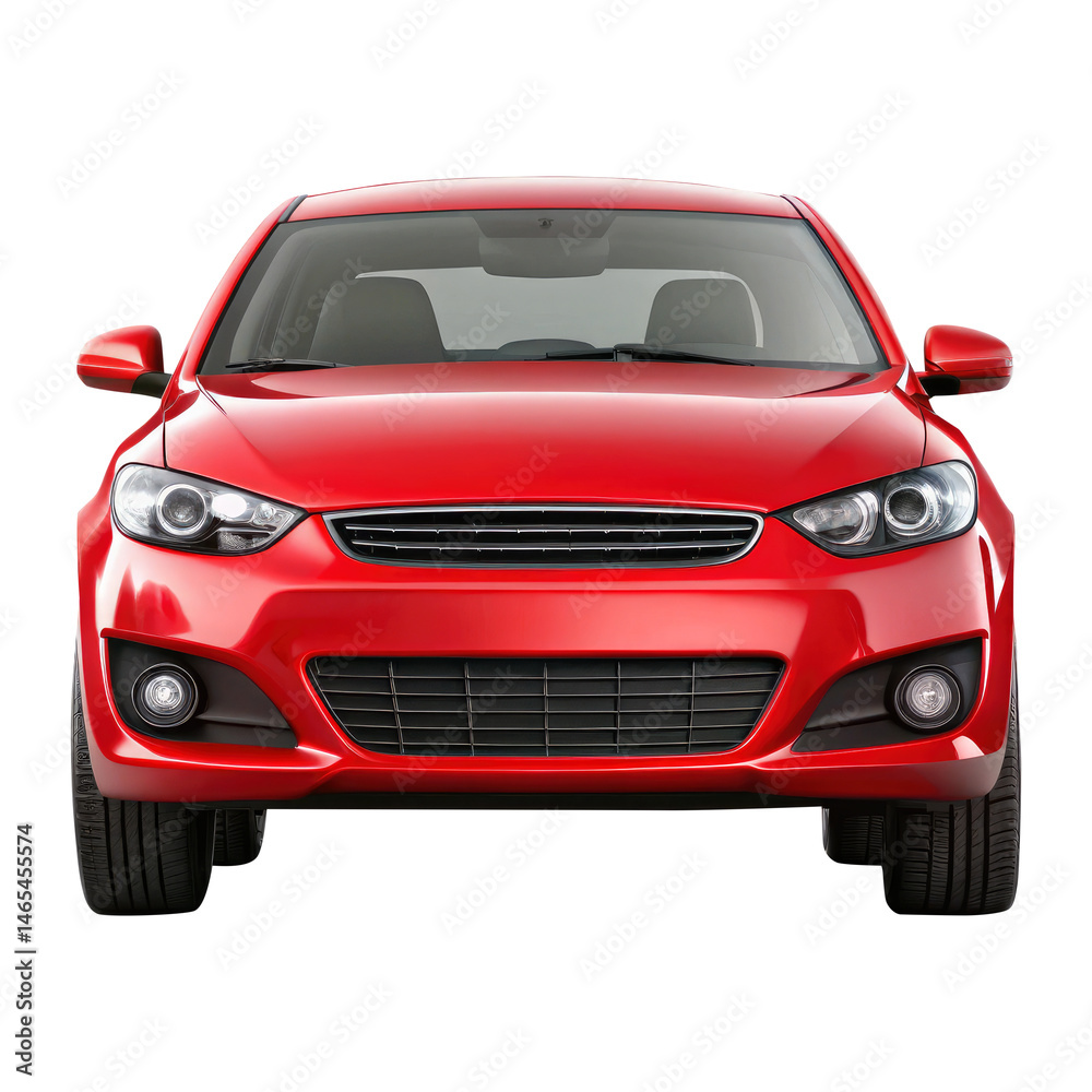 red car isolated on transparent white background, clipping path