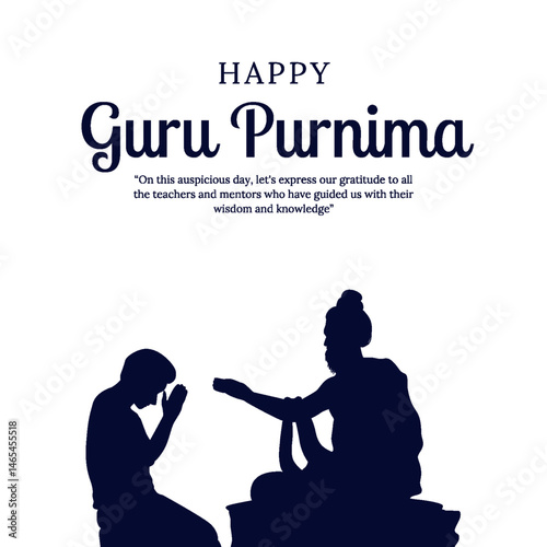 Blue and White Simple Happy Guru Purnima Greeting Instagram Post