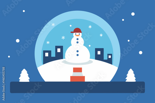 village roundabout with a giant snow globe centerp.svg