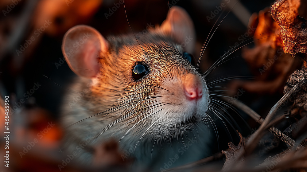 Imagem em close-up de um rato urbano em ambiente doméstico, representando praga, risco à saúde, contaminação de alimentos e necessidade de controle profissional de roedores