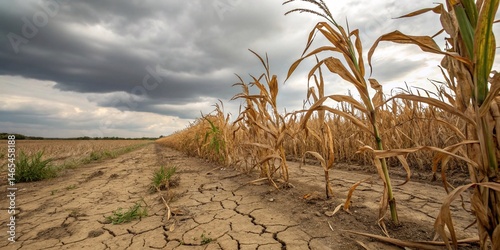 Crops withered due to global warming