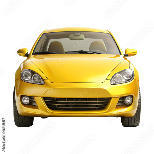 Obraz na płótnie yellow car isolated on transparent white background, clipping path w salonie