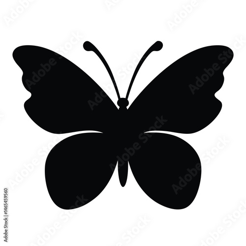 Simple Black Butterfly Silhouette Graphic Design Image Illustration