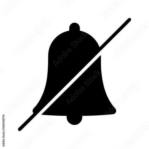 Mute notification icon, representation of silence or disabling notifications and alerts