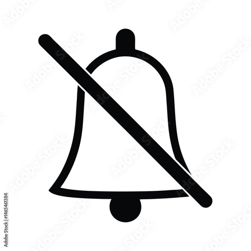 Bell icon crossed out indicating silent notification and muted sound feature