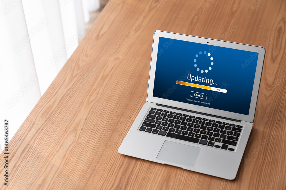 Fototapeta premium Software update on computer for modish version of device software upgrade