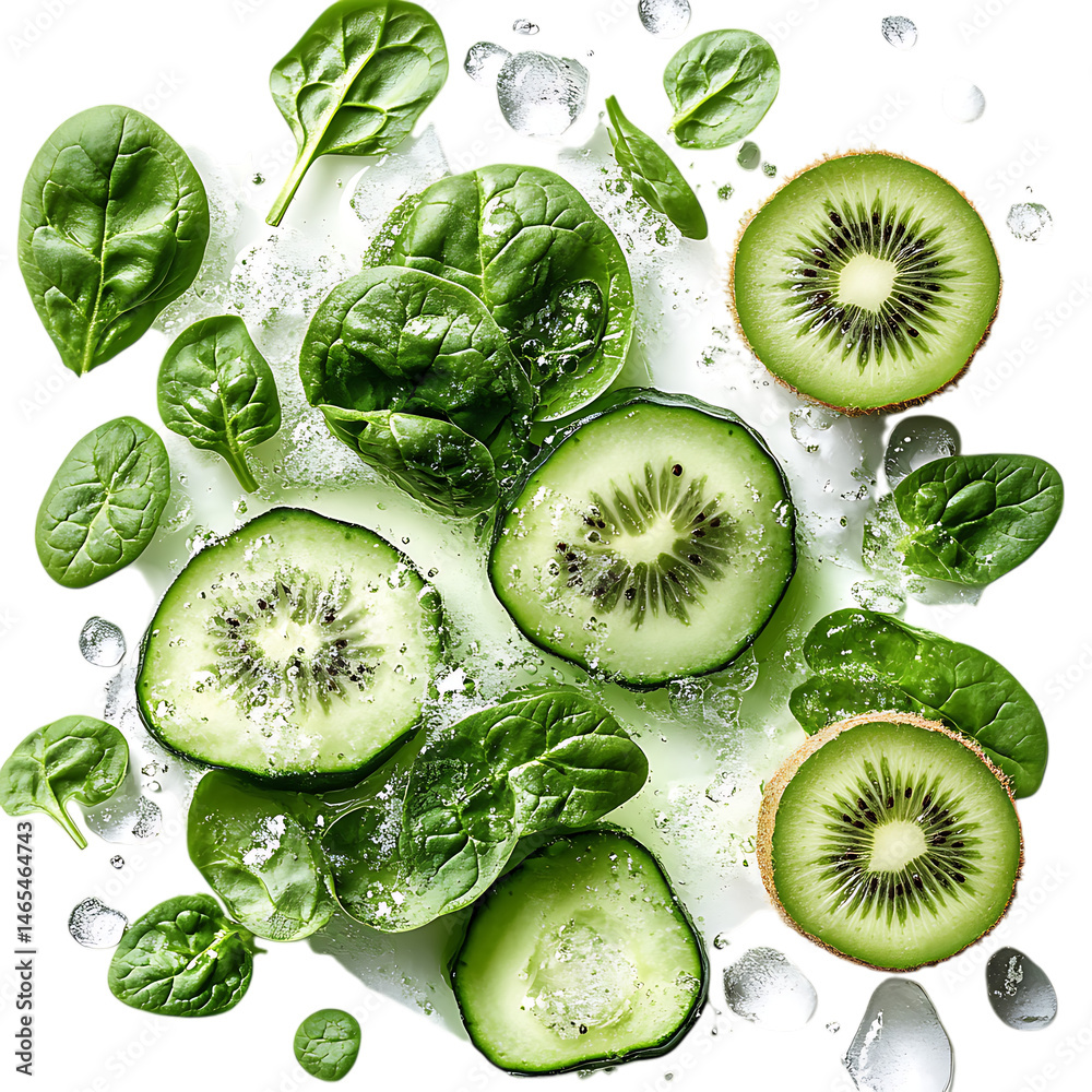Sliced Kiwi Pile Isolated on Transparent Background Sliced Kiwi Pile Isolated on Transparent Background