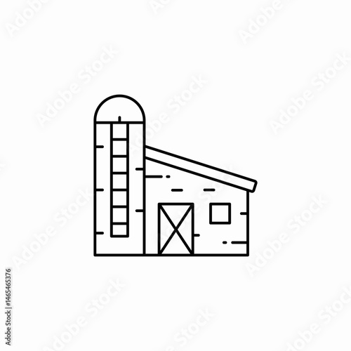 barn silo icon sign vector