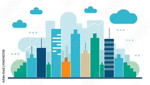A bar graph showing the areas with the highest and lowest air quality in a city encouraging the implementation of environmentallyfriendly traffic solutions.. Vector illustration