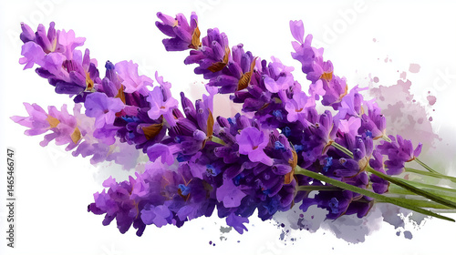 lavender flowers isolated on white background