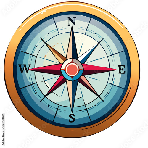 compass on a white background