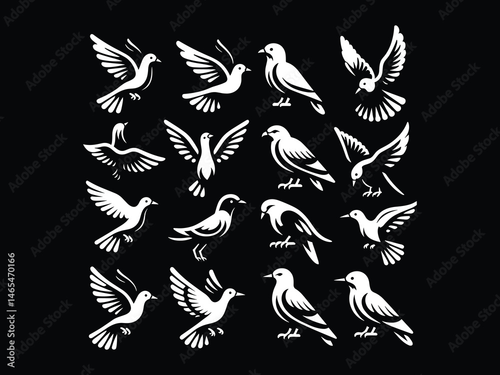 Obraz premium Bird Vector Icon Pack
