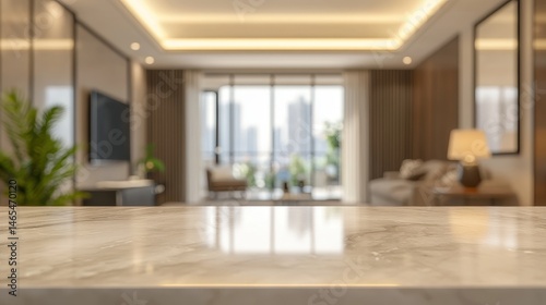 Wallpaper Mural Softly Blurred Home Interior with Elegant Marble Counter and Ample Copy Space for Your Product Torontodigital.ca