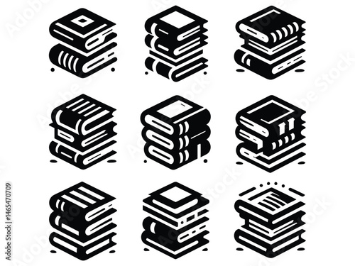 Book Stack Vector Icon Pack