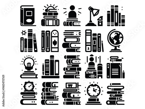 Book Stack Vector Icon Pack