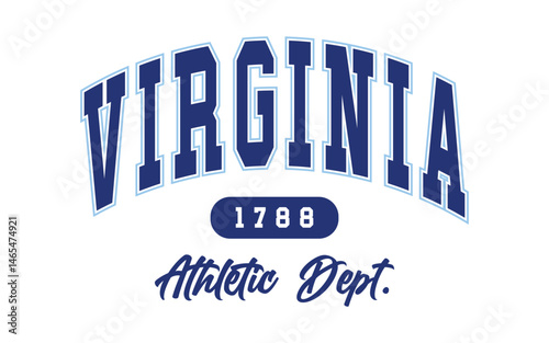 Virginia athletic department text effect editable. Editable Virginia text effect vector	