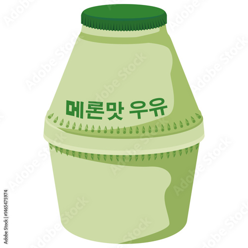 Korean melon milk drink bottle.