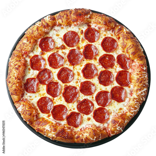 Pepperoni Pizza (Domino's) isolated on transparent background .