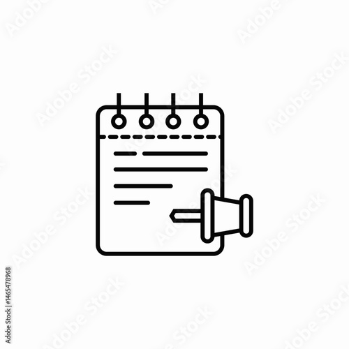 pinned note icon sign vector