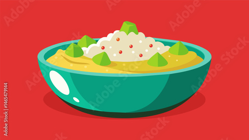A sful of queso fresco a soft and crumbly Mexican cheese is generously sprinkled over the salad.. Vector illustration